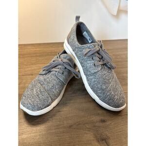 Womens TOMS Del Ray Gray White Lace Up Comfort Flat Sneaker Shoe Walking Size 7